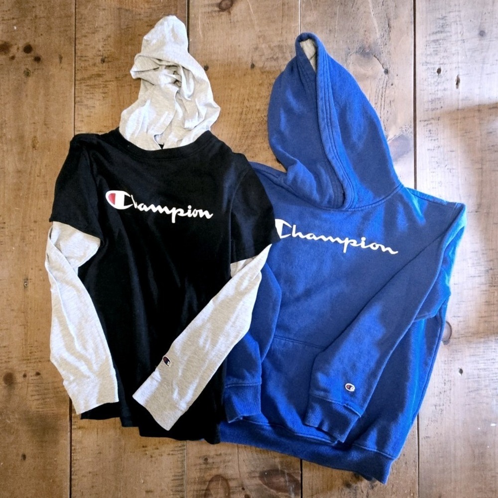 Youth Champion Large Sweatshirt Lot of 2 Regular hoodie and‎ a light weight